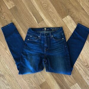 7 for all Mankind Women's Blue Skinny Jeans